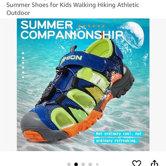 Black and Red Outdoor Sandals with Textured Sole - Picture 7 of 11
